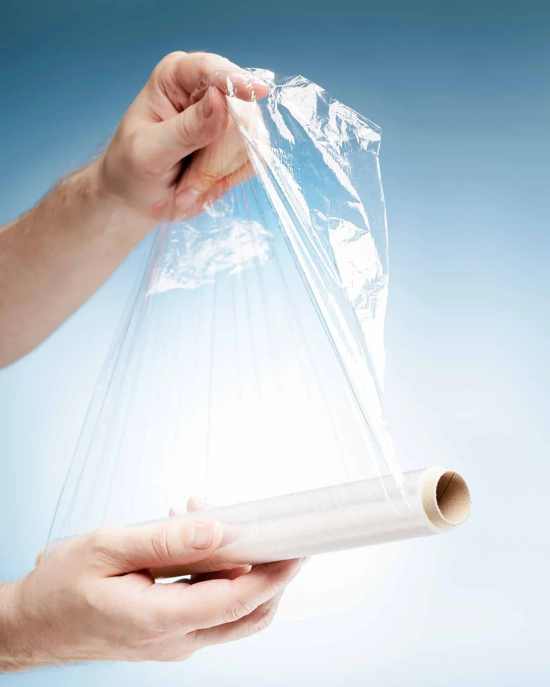 Cling film being unrolled